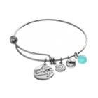Love This Life Amazonite Stainless Steel And Silver-plated Beach Charm Bangle Bracelet, Women's, Grey