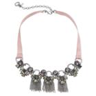 Simply Vera Vera Wang Ribbon Stone Cluster Fringe Necklace, Women's, Multicolor