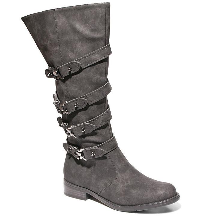 2 Lips Too Too Mike Women's Tall Boots, Size: Medium (9), Black