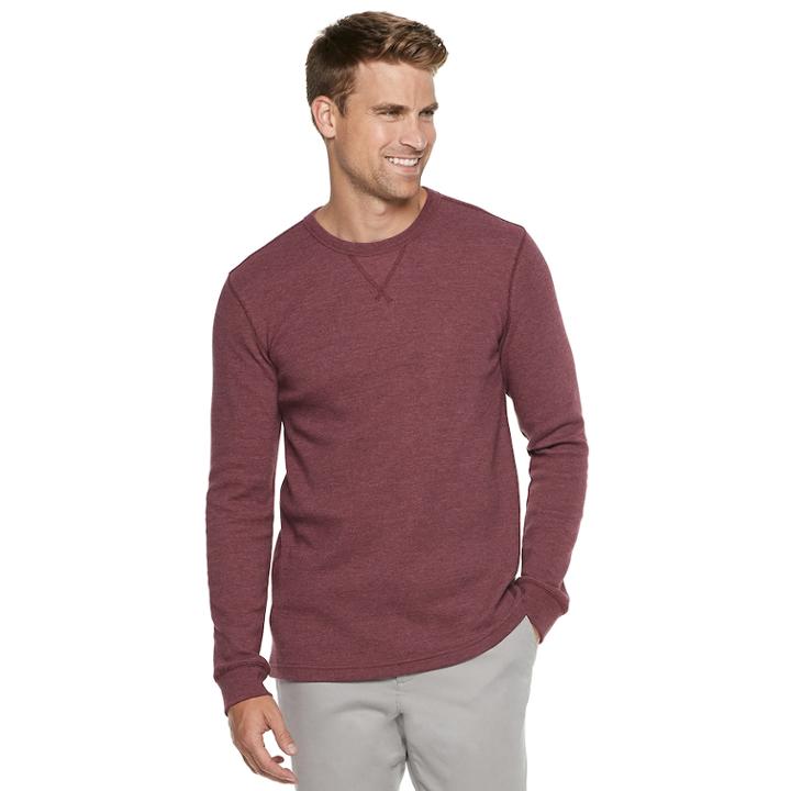 Men's Sonoma Goods For Life&trade; Slim-fit Supersoft Thermal Raglan Tee, Size: Large, Dark Red