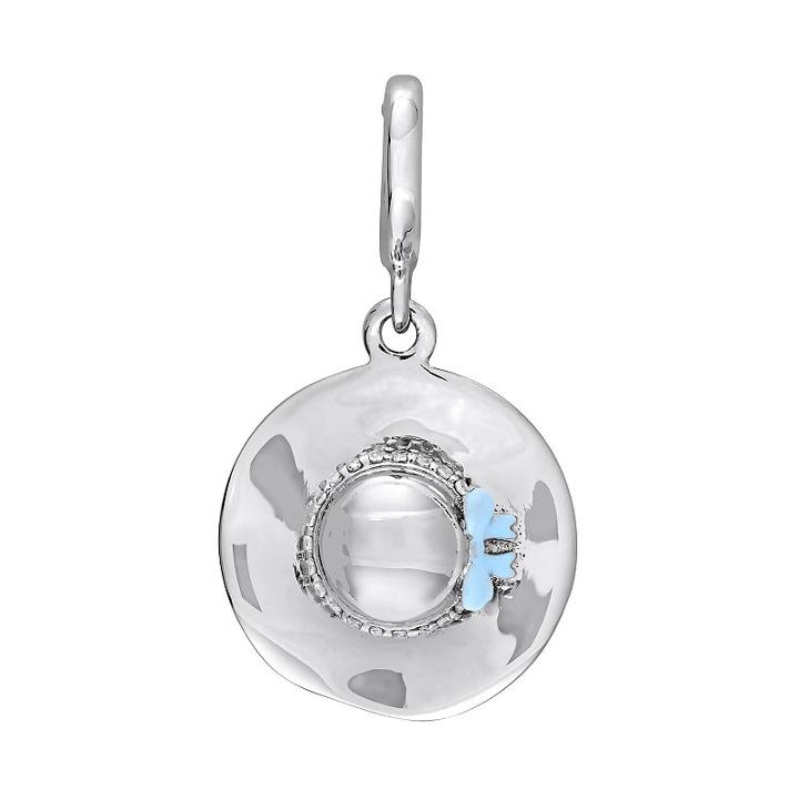 Laura Ashley Jubilee Collection Sterling Silver Lab-created White Sapphire Sun Hat Charm, Women's
