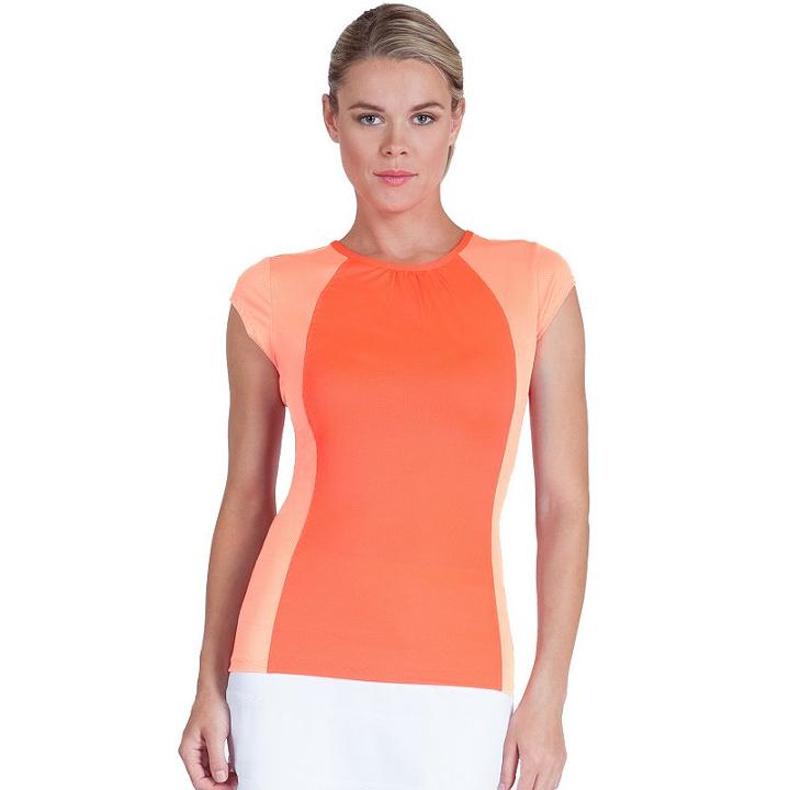 Women's Tail Shirred Crewneck Tennis Top, Size: Xl, Other Clrs