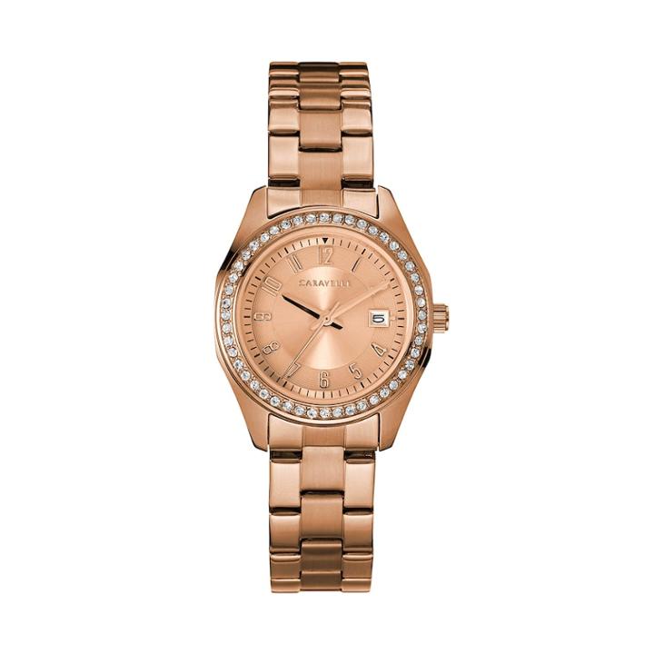Caravelle Women's Crystal Stainless Steel Watch - 44m114, Size: Small, Pink