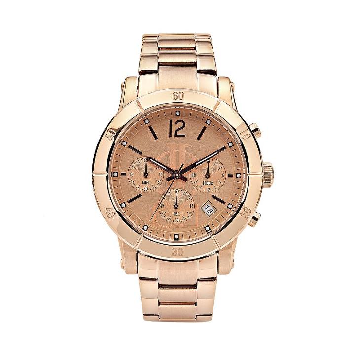 Jennifer Lopez Women's Stainless Steel Chronograph Watch, Light Pink