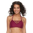 Mix And Match Lace-up Halter Bikini Top, Teens, Size: Xl, Med Pink