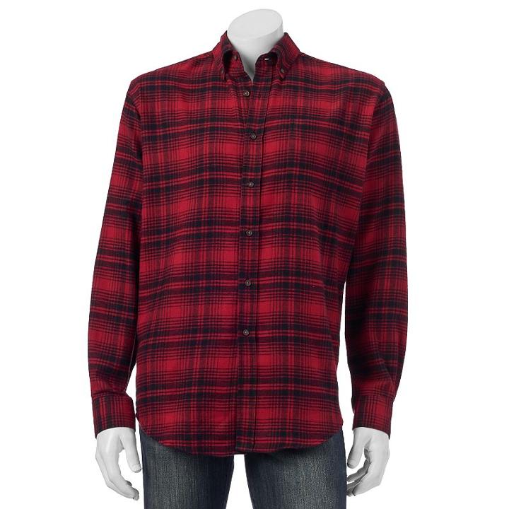 Big & Tall Croft & Barrow&reg; Slim-fit Plaid Flannel Button-down Shirt, Men's, Size: 3xl Tall, Dark Red