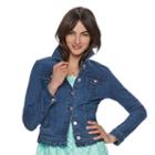 Women's Elle&trade; Ruffle Jean Jacket, Size: Medium, Black