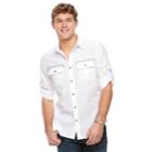 Men's Rock & Republic Button-front Roll-tab Shirt, Size: Xxl, White