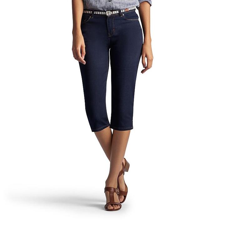 Women's Lee Maisie Modern Series Jean Skimmer Capris, Size: 12 Avg/reg, Blue