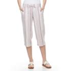 Women's Croft & Barrow&reg; Linen-blend Capris, Size: Xl, Brt Red