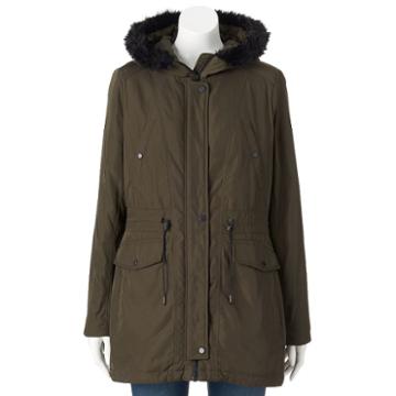 Women's Am Studio By Andrew Marc Hooded Jacket, Size: Small, Green Oth