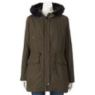 Women's Am Studio By Andrew Marc Hooded Jacket, Size: Small, Green Oth