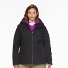 Plus Size Columbia Crystal Slope Hooded 3-in-1 Systems Jacket, Women's, Size: 2xl, Grey (charcoal)