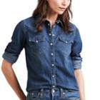 Women's Levi's&reg; Ultimate Western Denim Shirt, Size: Large, Med Blue