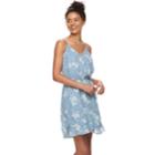 Juniors' Trixxi Ruffled Floral Skater Dress, Teens, Size: Medium, Blue