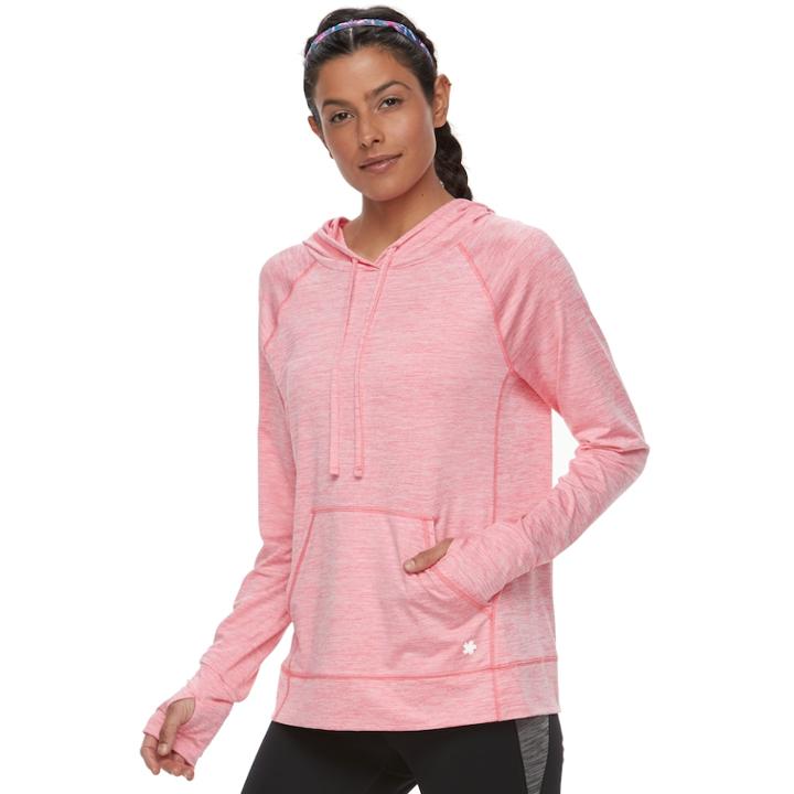 Women's Tek Gear Performance Popover Top, Size: Small, Med Orange