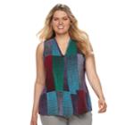 Plus Size Dana Buchman Pleated V-neck Tank, Women's, Size: 1xl, Drk Purple
