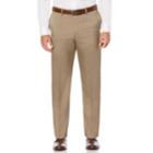 Men's Savane Straight-fit Crosshatch Stretch Flat-front Dress Pants, Size: 36x30, Med Beige