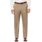 Men's Savane Straight-fit Crosshatch Stretch Flat-front Dress Pants, Size: 36x30, Med Beige