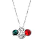 Silver-plated Crystal Holiday Charm Necklace, Women's, Multicolor