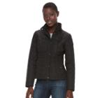 Women's Weathercast Quilted Midweight Jacket, Size: Large, Black