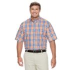 Big & Tall Izod Breeze Cool Fx Regular-fit Plaid Moisture-wicking Button-down Shirt, Men's, Size: Xl Tall, Drk Orange