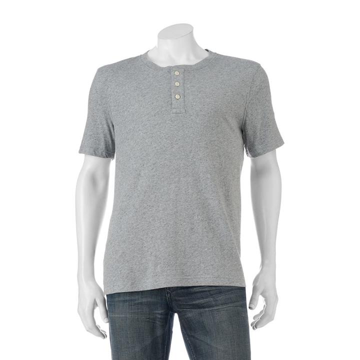 Men's Sonoma Goods For Life&trade; Everyday Henley, Size: Xl, Med Grey
