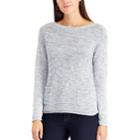 Petite Chaps Marled Boatneck Sweater, Women's, Size: M Petite, Blue