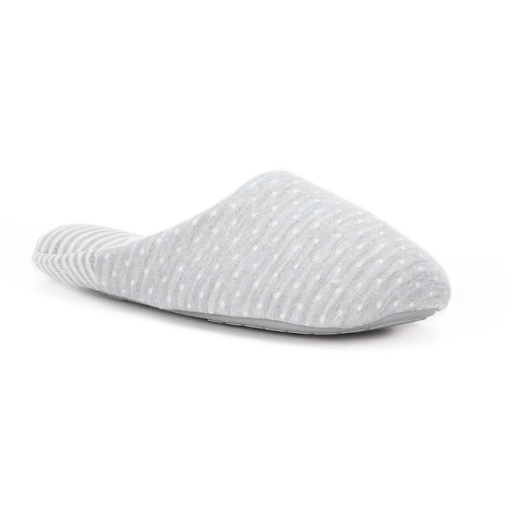 Women's Dearfoams Mixed Print Scuff Slippers, Size: Large, Grey