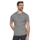 Men's Rock & Republic Mock-layered Henley Tee, Size: Small, Black