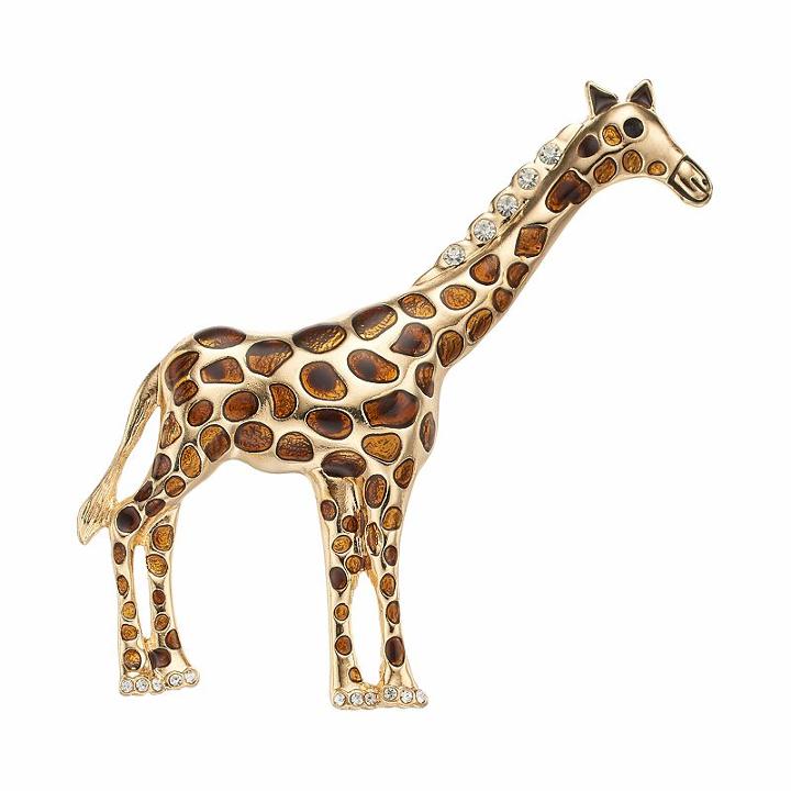 Giraffe Pin, Women's, Brown