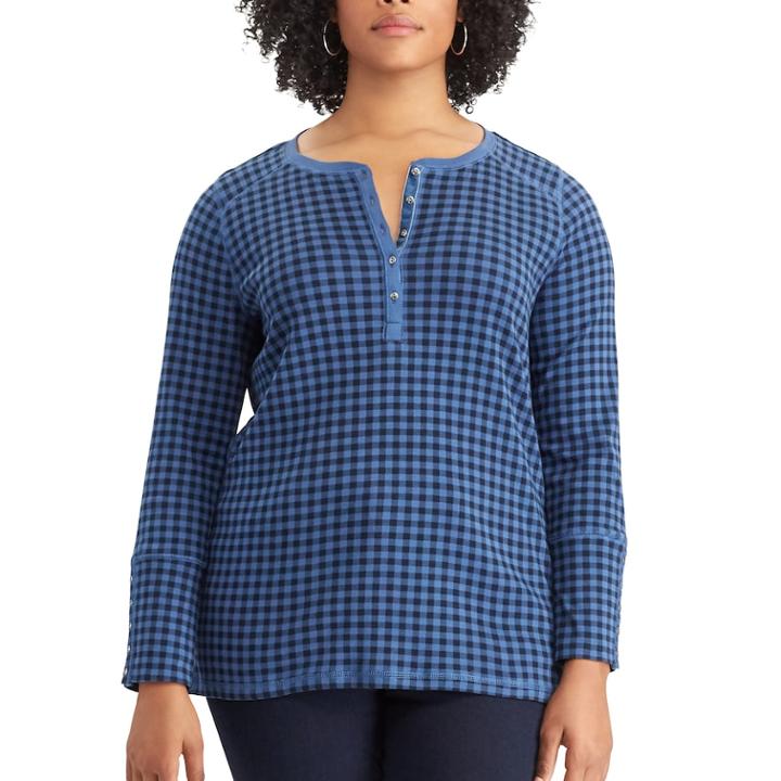 Plus Size Chaps Knit Top, Women's, Size: 2xl, Blue