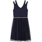 Girls 7-16 & Plus Size Speechless Glitter Lace Tulle Dress, Size: 14, Blue (navy)