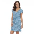 Women's Caribbean Joe Print Sheath Dress, Size: Xl, Blue