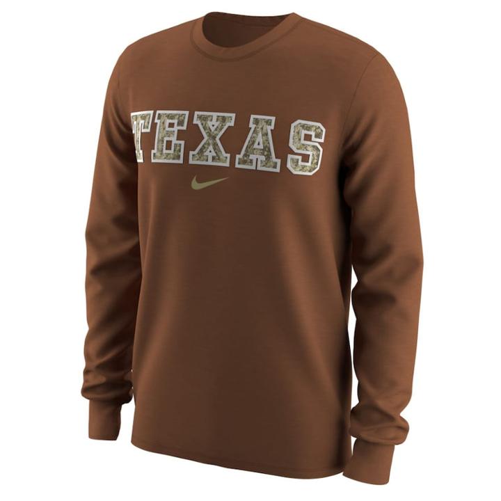 Men's Nike Texas Longhorns Camo Wordmark Tee, Size: Xl, Orange