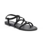 Women's Candie's&reg; Rhinestone Toe Loop Sandals, Size: Medium, Black