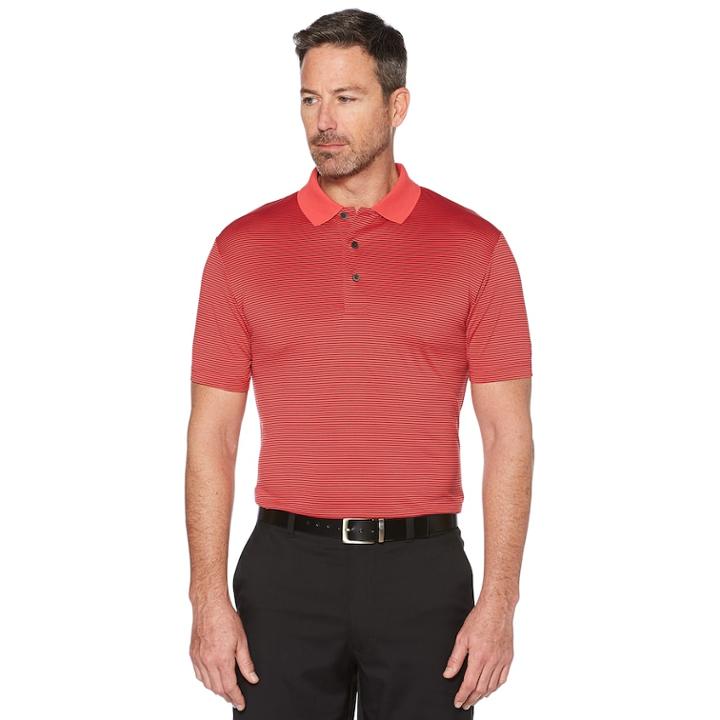 Men's Grand Slam Off Course Championship Striped Golf Polo, Size: Small, Light Pink