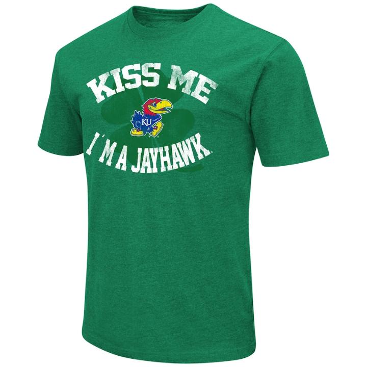 Men's Colosseum Kansas Jayhawks St. Patrick's Day Tee, Size: Large, Green