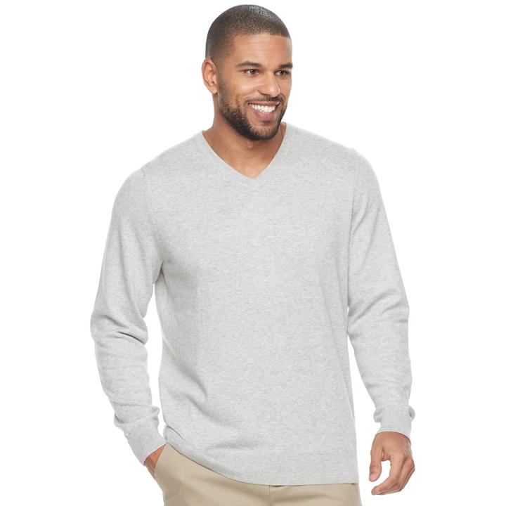 Men's Croft & Barrow&reg; Thermolite V-neck Sweater, Size: Large, Oxford