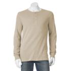 Big & Tall Sonoma Goods For Life&trade; Heathered Thermal Henley, Men's, Size: 3xl Tall, Med Beige
