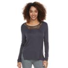Women's Balance Collection Valerie Long Sleeve Tee, Size: Large, Grey