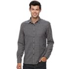 Men's Apt. 9&reg; Slim-fit Plaid Brushed Flannel Button-down Shirt, Size: Med Slim, Grey