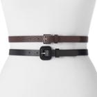 Women's Apt. 9&reg; Faux Snakeskin 2-for-1 Belt Set, Size: Xl, Grey (charcoal)