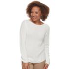 Petite Croft & Barrow&reg; Transfer Stitch Sweater, Women's, Size: Xl Petite, White