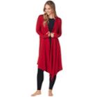 Women's Cuddl Duds Softwear Hooded Wrap Cardigan, Size: Xs, Red