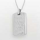 Stainless Steel Textured Dog Tag - Men, Grey