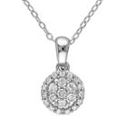 1/4 Carat T.w. Diamond Sterling Silver Cluster Pendant Necklace, Women's, Size: 18, White