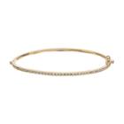 Diamond Splendor Gold Tone Over Silver Bangle Bracelet, Women's, White
