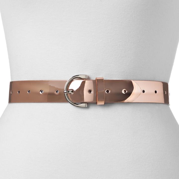 Women's Mudd&reg; Iridescent Belt, Size: Medium, Yellow