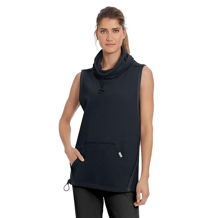 Women's Champion Sleeveless Funnel Neck Top, Size: Medium, Black